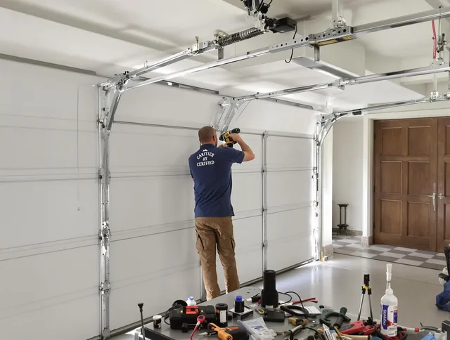 Garfield Heights Garage Door Repair certified technician performing precision garage door repair in Garfield Heights