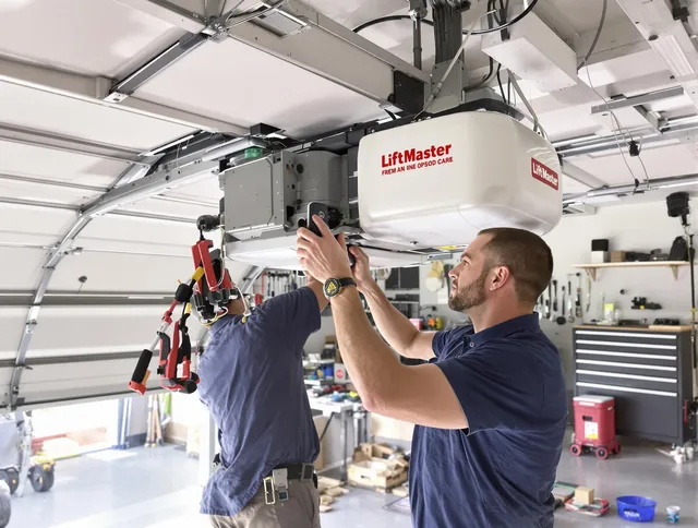 Garfield Heights Garage Door Repair technician performing advanced diagnostics on garage opener in Garfield Heights
