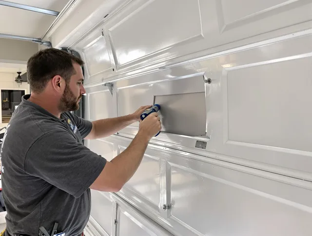 Garage door panel repair by Garfield Heights Garage Door Repair in Garfield Heights